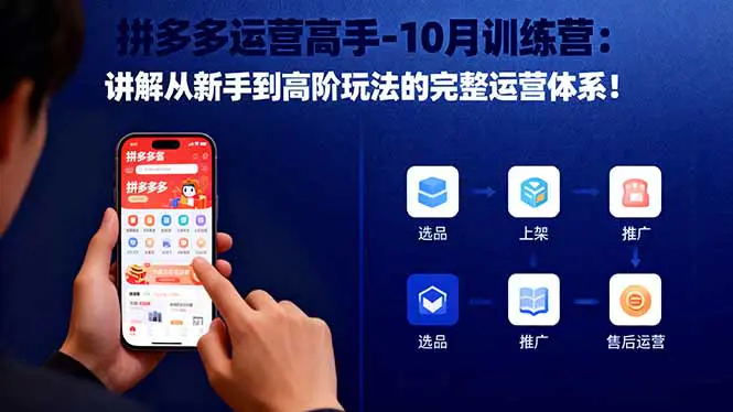 拼多多运营高手教程：讲解从新手到高阶玩法的完整运营体系！